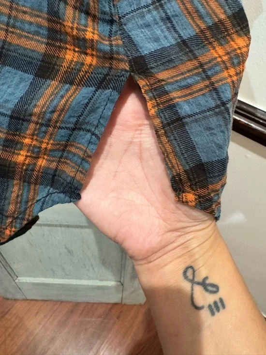 Calessa Embroidered Top Tunic XL rolled sleeve pockets - Picture 5 of 10